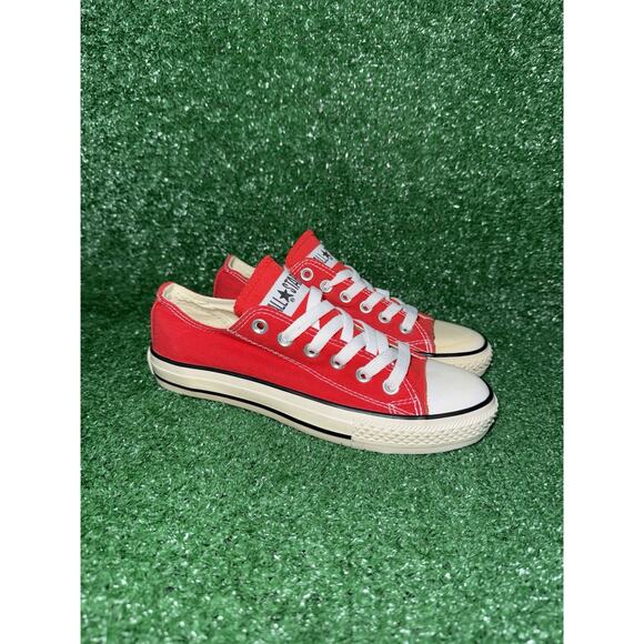 Vintage Converse Made In USA 90s Y2K Chuck Taylor Low Top Red Womens 7.5 Men 5.5 - Picture 1 of 12